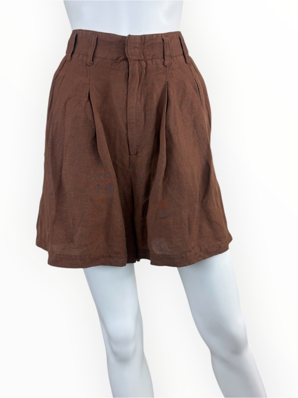 Free People NWT Brown Linen Shorts Size 8 M1016
